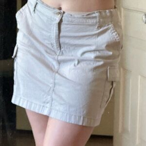 Khaki Cargo Mini Skirt